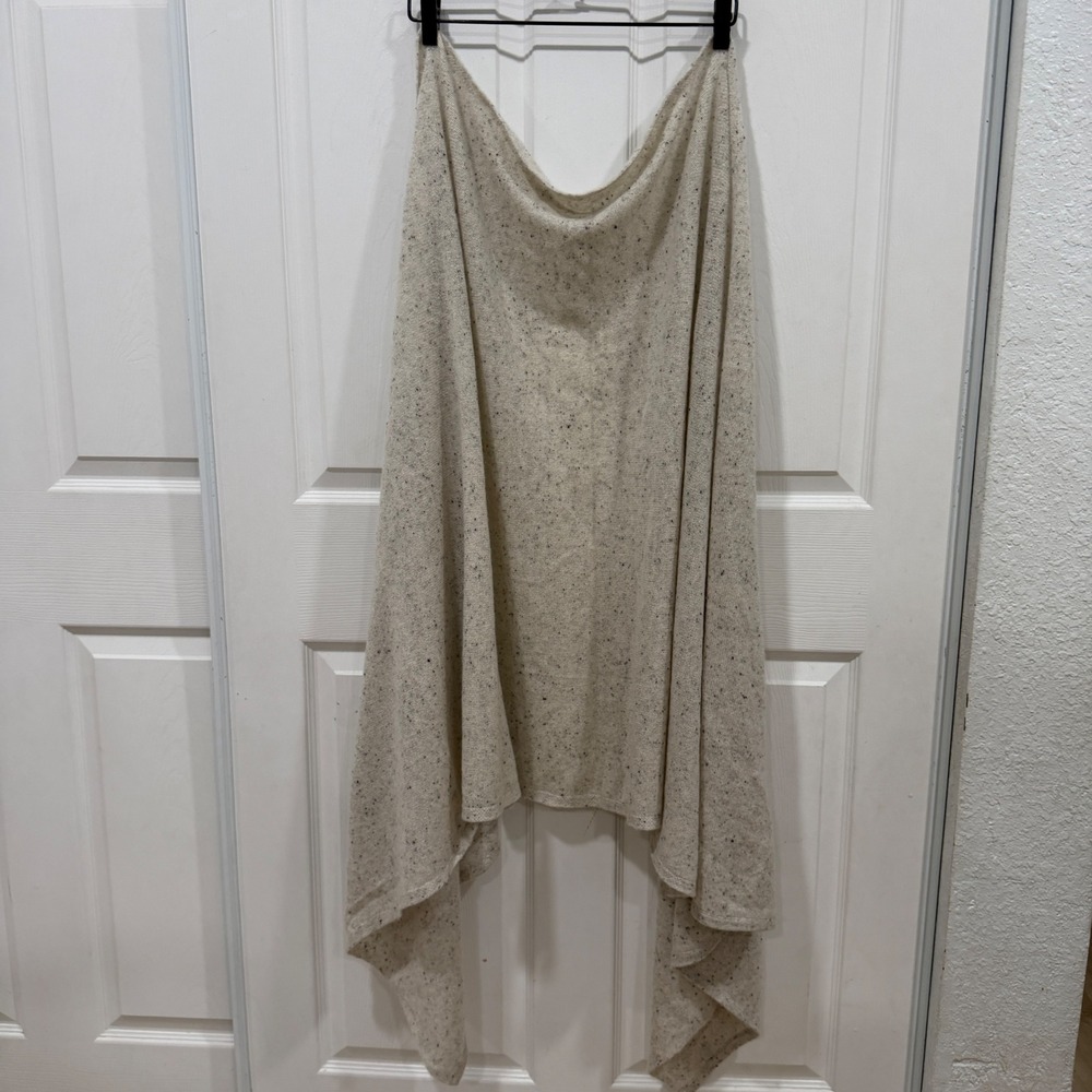 Charter Club Luxury 100% Cashmere Speckled Wrap Scarf Beige Donegal One Size